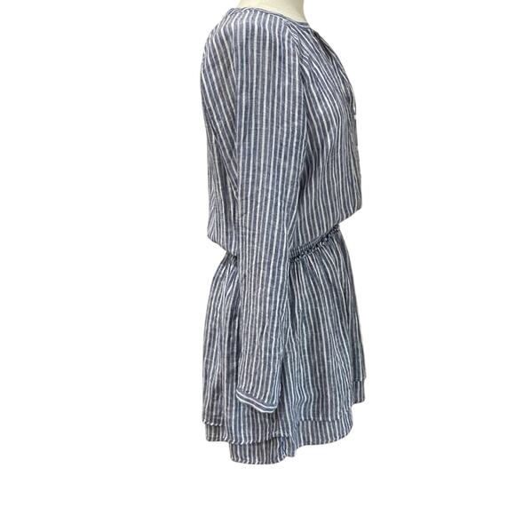 Rails Jasmine "Tibet Stripe" Light Weight Linen Blend Long Sleeve Dress - Picture 3 of 10